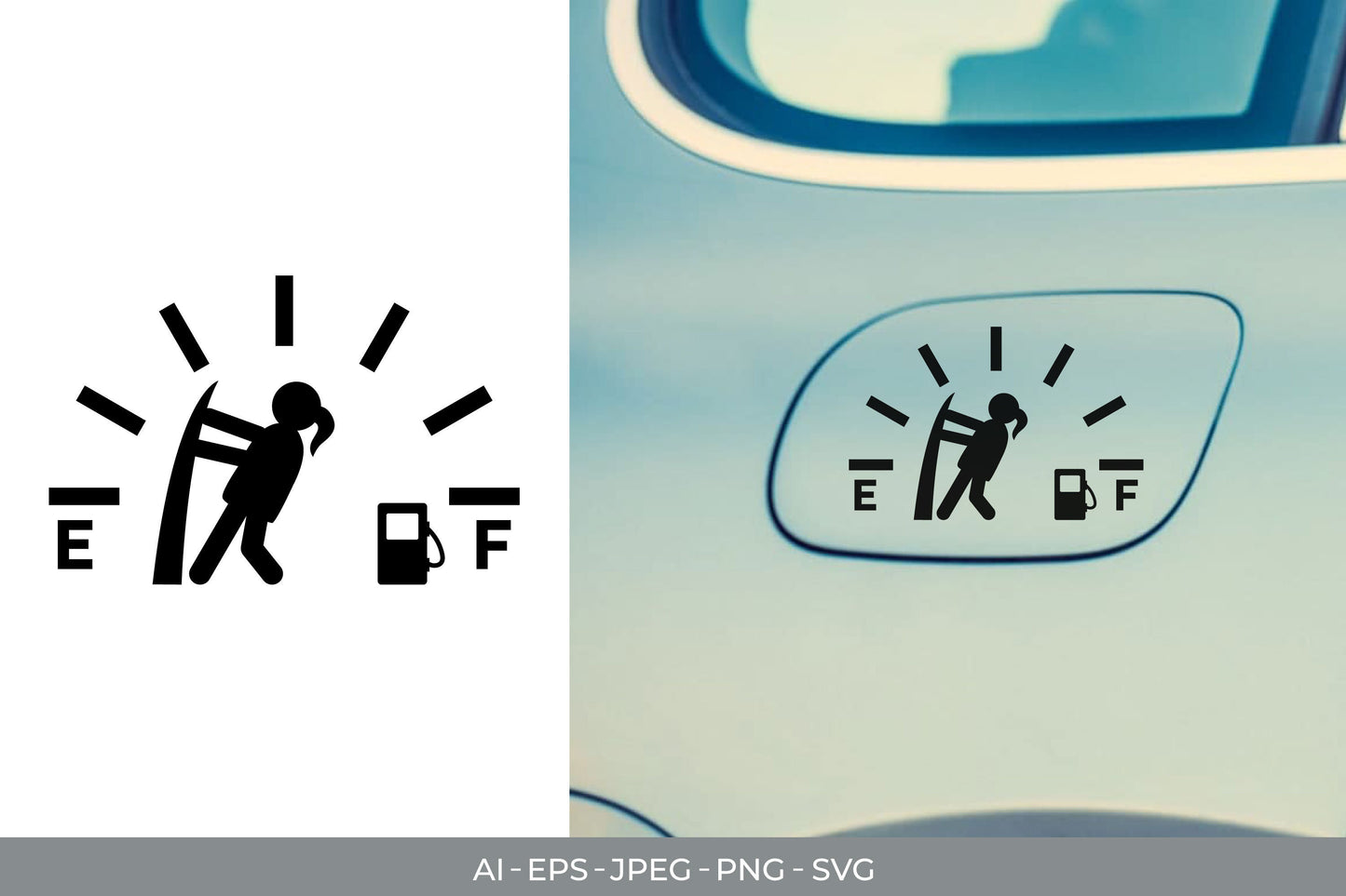 Woman Pulling Gas Gauge